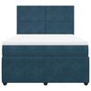 vidaXL Boxspringbett mit Matratze Dunkelblau 140x190 cm Samt