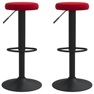vidaXL Barhocker 2 Stk. Weinrot Samt
