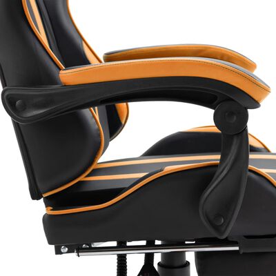vidaXL Gaming-Stuhl mit Fußstütze Orange Kunstleder