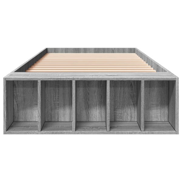 vidaXL Bettgestell Grau Sonoma 90x190 cm Holzwerkstoff
