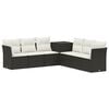 vidaXL Sofa Set 7 stk. Schwarz und Cremewei&szlig; Polyrattan und Stahl