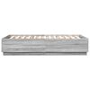 vidaXL Bettgestell mit LED Grau Sonoma 160x200 cm Holzwerkstoff