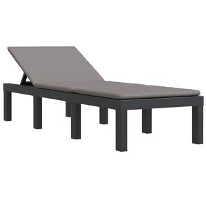 vidaXL Sonnenliege mit Kissen Anthrazit PP
