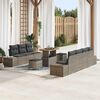 vidaXL Gartensofa-set mit Kissen mit Speicher 10 pcs Grau Poly Rattan