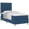 vidaXL Boxspringbett mit Matratze mit Kopfteil Blau 90 x 200 cm Stoff