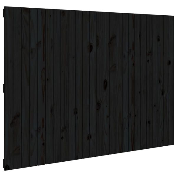 vidaXL Wand-Kopfteil Schwarz 159,5x3x110 cm Massivholz Kiefer
