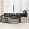 vidaXL Garten-Sofa-Set mit Speicher 7 pcs Grau Poly Rattan