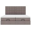 vidaXL Ottoman-Bett mit Matratzen Taupe 200x200 cm Stoff