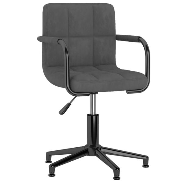 vidaXL Esszimmerst&uuml;hle 2 Stk. Drehbar Dunkelgrau Samt