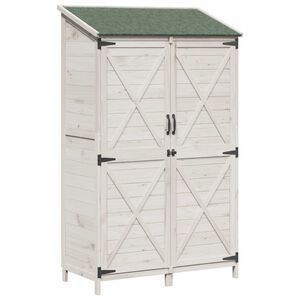 vidaXL Garten Shed Wei&szlig; 106 x 56 x 176,5 cm Holzwerkstoff