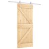 vidaXL Schiebet&uuml;r Nat&uuml;rlich und Wei&szlig; 85 x 210 cm Massivkiefer