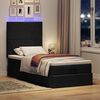 vidaXL Ottoman-Bett mit Matratze & LEDs Schwarz 90x200 cm Stoff
