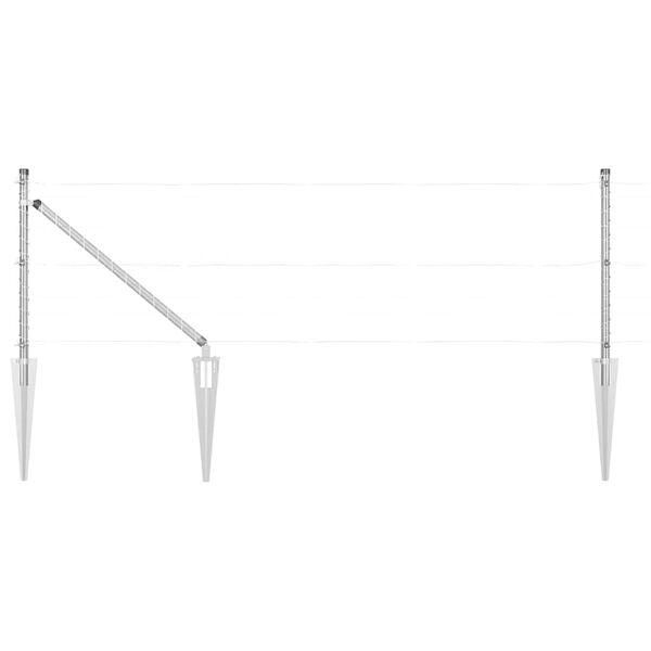 vidaXL Zaunpfosten Sonstiges 26 pcs Grau 3,2 x 3,2 x 60 cm Stahl