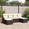 vidaXL Sofa Set mit Kissen 6 pcs Braun und Wei&szlig; Poly-Rattan