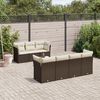 vidaXL 8-tlg. Garten-Sofagarnitur mit Kissen Braun Poly Rattan