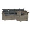 vidaXL Gartensofa-set mit Kissen mit Speicher 5 pcs Grau Poly Rattan