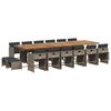 vidaXL 17-tlg. Garten-Essgruppe mit Kissen Grau Poly Rattan