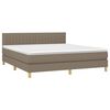 vidaXL Boxspringbett mit Matratze Taupe 180x200 cm Stoff