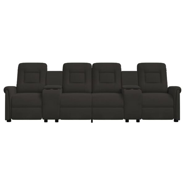 vidaXL Relaxsofa 4-Sitzer mit Getr&auml;nkehaltern Schwarz
