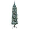 vidaXL K&uuml;nstlicher schlanker Weihnachtsbaum Gr&uuml;n und Wei&szlig; 210 cm