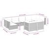 vidaXL 9-tlg. Garten-Sofagarnitur mit Kissen Beige Poly Rattan