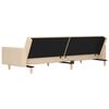 vidaXL Schlafsofa 2-Sitzer mit 2 Kissen & Hocker Creme Stoff