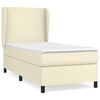 vidaXL Boxspringbett mit Matratze Creme 90x190 cm Kunstleder
