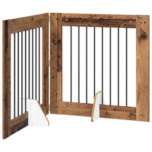 vidaXL Klappbares Hundetor mit St&auml;ndern 2 stk. Altholz 160,5 cm
