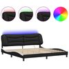 vidaXL Bettgestell mit LED ohne Matratze "Hvar" Schwarz und Wei&szlig; 200x200 cm