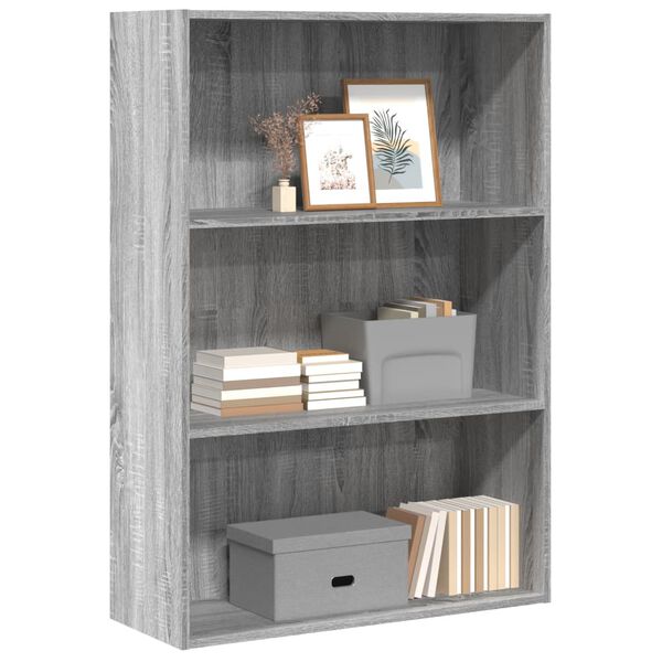 vidaXL B&uuml;cherregal Grau Sonoma 80x30x114 cm Holzwerkstoff
