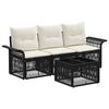 vidaXL Gartensofa-set 4 stk. Schwarz Poly-Rattan