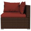 vidaXL 9-tlg. Garten-Lounge-Set mit Kissen Poly Rattan Braun
