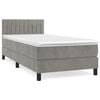 vidaXL Boxspringbett mit Matratze Hellgrau 90x190 cm Samt