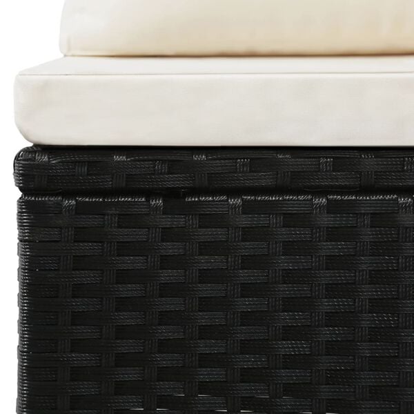 vidaXL 4-tlg. Garten-Lounge-Set mit Auflagen Poly Rattan Schwarz