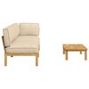 vidaXL Sofa Set mit Kissen Uni 3 pcs Beige Massivholz Akazie