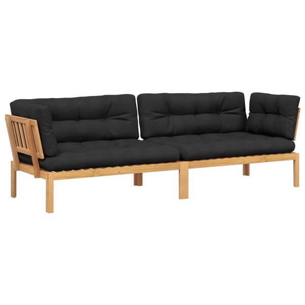 vidaXL Garten-Ecksofas aus Paletten 2 Stk mit Kissen Massivholz Akazie