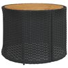 vidaXL 3-tlg. Garten-Sofagarnitur Halbrund Schwarz Poly-Rattan