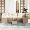 vidaXL Gartensofa-set mit Speicher 8 pcs Beige und Creme Poly-Rattan