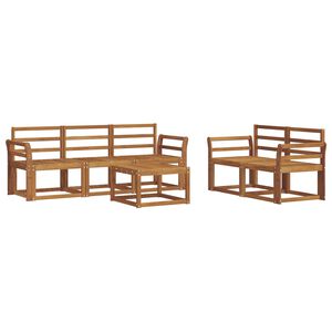 vidaXL Outdoor-Sofagarnitur 6 pcs Natur