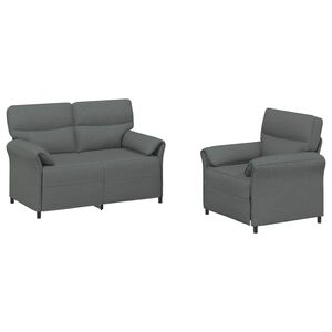 vidaXL Sofa Set 2 stk. Dunkelgrau Stoff