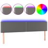 vidaXL LED Kopfteil Grau 180x5x78/88 cm Kunstleder