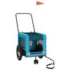 vidaXL Fahrradanh&auml;nger Hunde Blau und Schwarz Oxford-Gewebe & Eisen