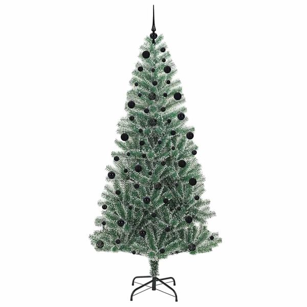 vidaXL Künstlicher Weihnachtsbaum beschneit mit LED Licht 210 cm