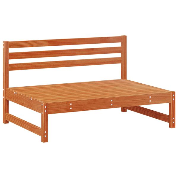 Garten Mittelssofa Massives Kiefernholz Wachsbraun 120 x 84 x 70 cm