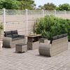 vidaXL Gartensofa-set mit Kissen mit Speicher 8 pcs Grau Poly-Rattan