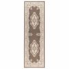 vidaXL Teppichl&auml;ufer FLORNES Gewebt Taupe-Muster 67 x 150 cm PP 7 mm