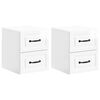 vidaXL Wandmontierter Nachttisch 2 pcs Hochglanz Wei&szlig; Holzwerkstoff
