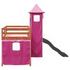 vidaXL Kinderhochbett mit Turm Rosa 80x200 cm Massivholz Kiefer