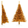 vidaXL K&uuml;nstlicher Halb-Weihnachtsbaum mit St&auml;nder Gold 120 cm PET