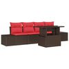 vidaXL Garten-Sofa-Set 5 stk. 4-Sitzanzahl Braun und Rot
